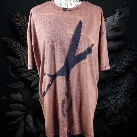 Scissors Bleached Shadow Shirt - Hairdressers Barber Gift - Vintage Reto 2X - Picture 1 of 9